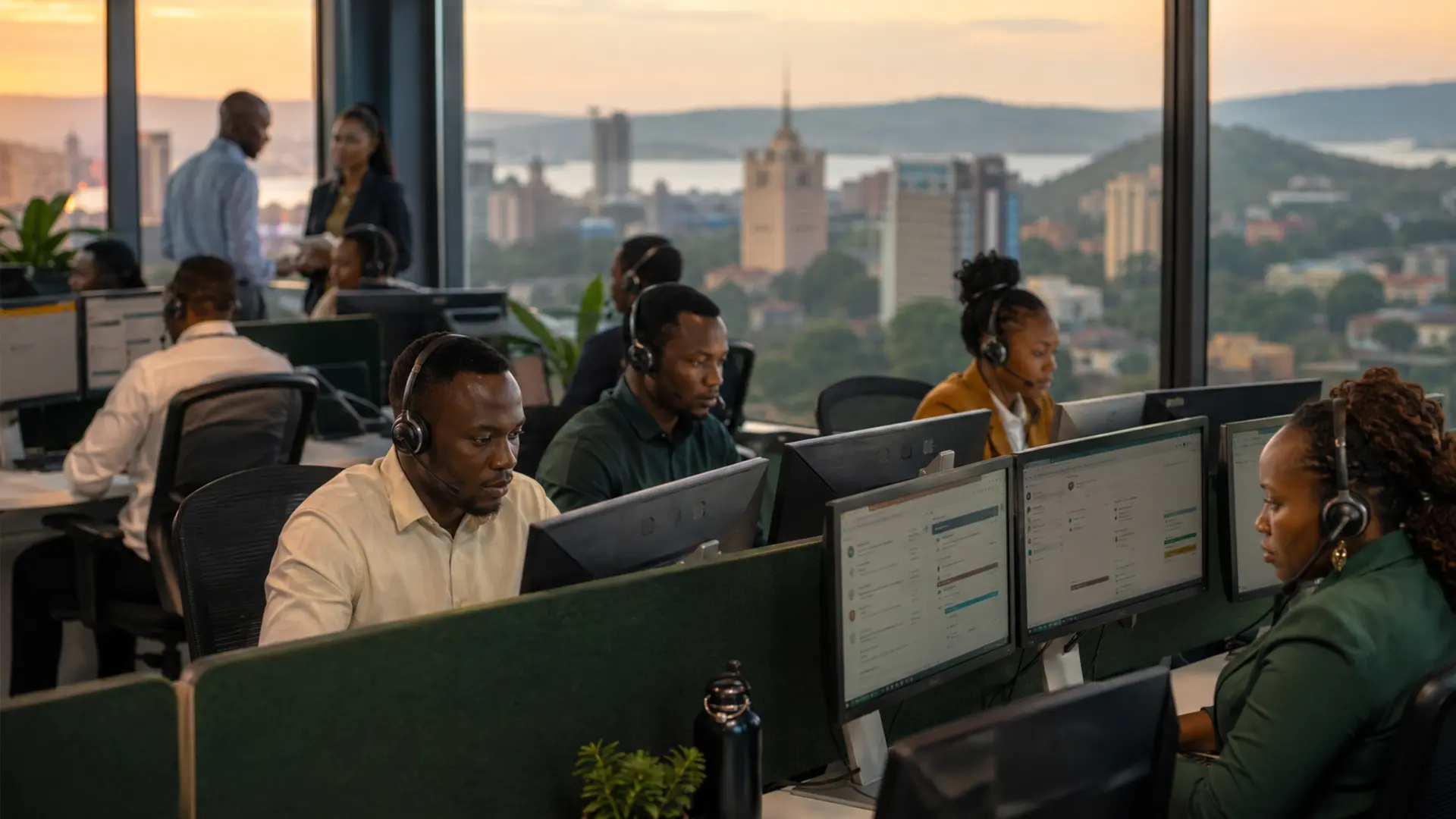 Corpshore Uganda operations floor, Kampala